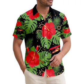 Tropical Biplanes Hibiscus Parrots - Island Getaway Gift for Travel Lover Hawaiian Shirt