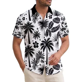 Tropical Palm Tree Banana Leaf Agave Feathery Frond - Home Decor Travel Gift Hawaiian Shirt