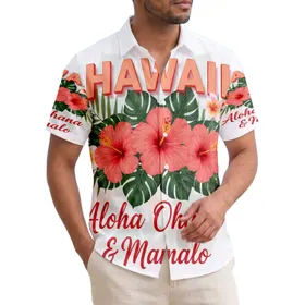 Hawaii Aloha Ohana Hibiscus Tropical Foliage - Home Decor Gift Hawaiian Shirt
