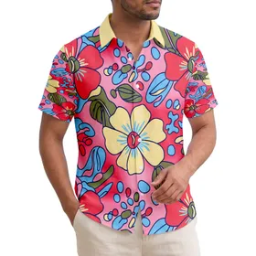 Island Tropical Flowers and Leaf Clusters - Vacation Travel Gift for Beachgoers Hawaiian Shirt