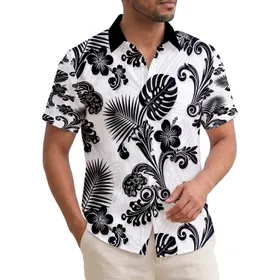 Baroque Scrollwork Acanthus Tropical Hibiscus Plumeria - Home Decor Gift Hawaiian Shirt