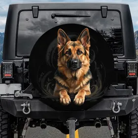Prominent German Shepherd Dog Paws Front Facing - Dog Lover Gift Spare Tire Cover