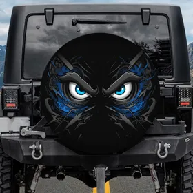 Menacing Blue Eyes Aggressive Tendrils Lurking Power - Vehicle Power Decor Spare Tire Cover