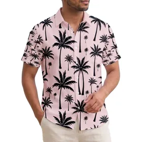 Black Palm Trees Tropical Fronds Dense Foliage - Vacation Travel Gift for Globetrotter Hawaiian Shirt