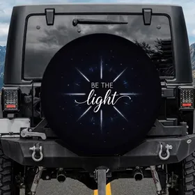 BE THE Light Script Light Rays - Encouragement Gift Spare Tire Cover