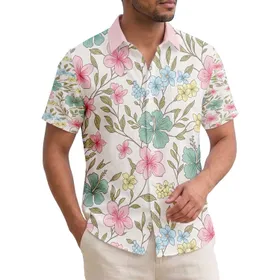 Tropical Branching Floral Sprays Blooms Buds Leaves - Home Decor Gift Hawaiian Shirt