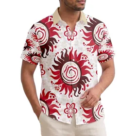 Tropical Wavy Sun Shapes Abstract Swirls - Island Lifestyle Vacation Gift Hawaiian Shirt
