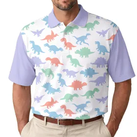 T-Rex Triceratops Stegosaurus Brontosaurus Pterodactyl Velociraptor - Dinosaur Fan Gift Men's Polo Shirt