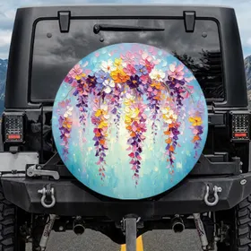 Wisteria Weeping Floral Cascades - Home Decor Gift Spare Tire Cover