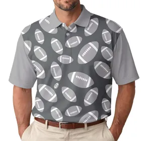 American Footballs Stripes Laces - Sports Fan Gift for Game Day Enthusiasts Men's Polo Shirt