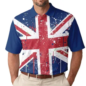 Paint Splatter Union Jack Flag - British Heritage Gift for UK Enthusiast Men's Polo Shirt