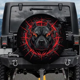 Pitbull Head Vehicle Enthusiast Gift for Truck Owners Spare Tire Cover