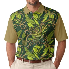 Tropical Foliage Botanical Branches - Boho Lifestyle Gift for Plant Lover Men's Polo Shirt