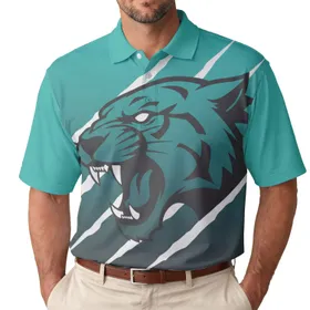 Roaring Big Cat Head Fangs Claw Marks - Big Cat Enthusiast Wildlife Gift Men's Polo Shirt