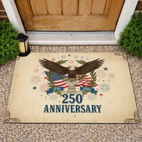 Bald Eagle American Flag 250 Anniversary Patriotic Celebration for Veterans Doormat