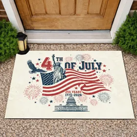 Statue of Liberty American Flag Eagle Capitol - Independence Day Gift for Veterans Doormat