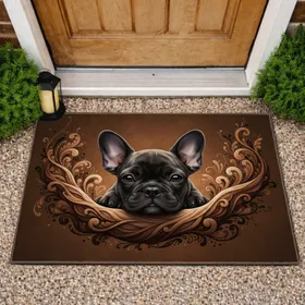 Dark Brindle French Bulldog Puppy - Home Decor Gift for Dog Lovers Doormat