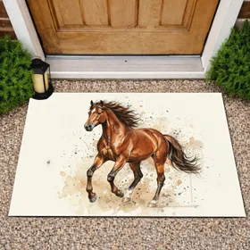 Galloping Bay Horse Wildlife Lover Home Decor Gift for Horse Owners Doormat