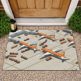 Passenger Airplane Tarmac Ground Crew - Travel Lover Gift for Aviation Fan Doormat