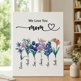 Personalized Mom Photo Canvas, Custom Family Photo Canvas for Mom