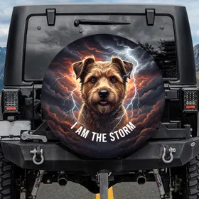 Cairn Terrier Dog Lightning Storm - I AM THE STORM - Dog Lover Gift Spare Tire Cover