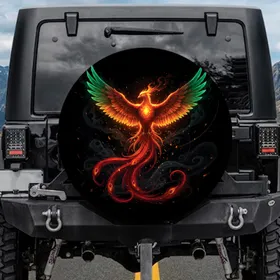 Ascending Phoenix - Home Decor Gift for Fantasy Lover Spare Tire Cover