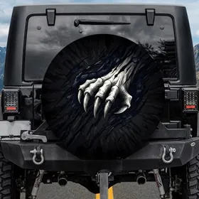 Menacing Clawed Hand Jagged Rock Shadowy Abyss - Rugged Style Gift Spare Tire Cover