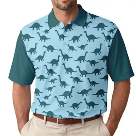 Long-necked Brontosaurus T-Rex Dinosaurs - Paleontology and Prehistoric History Fan Gift Men's Polo Shirt