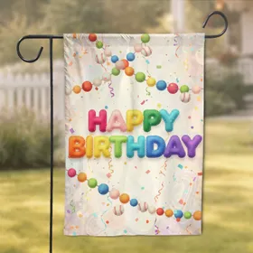 Happy Birthday Felt Letters Pom-Pom Garlands - Birthday Celebration Gift Garden Flag