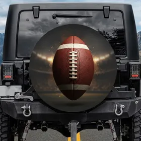 Worn Professional American Football Game Ball - Authentic Game Day Decor for Sports Fans Spare Tire Cover