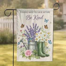Be Kind Message Lavender Watering Can Garden - Home Decor Gift for Garden Lover Garden Flag