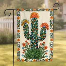 Blooming Saguaro Cactus Floral Vine - Home Decor Gift for Garden Lover Garden Flag