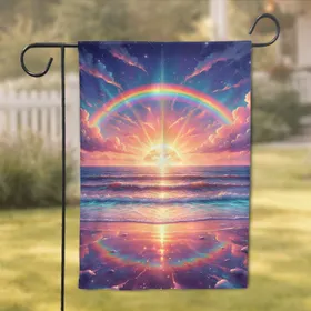 Ocean Sunset Beach Stars Clouds - Dreamcore Home Decor Gift for Dreamer Garden Flag
