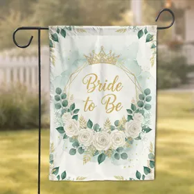 Bride to Be Tiara Rose Bouquet - Bridal Shower Bachelorette Celebration Gift Garden Flag