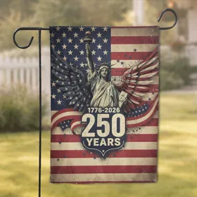 250 Year Anniversary Statue of Liberty American Flag - Independence Day Home Decor Garden Flag