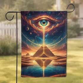 Cosmic Eye Egyptian Pyramid Desert - Home Decor Gift for Fantasy Lover Garden Flag