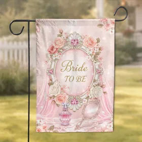 Bride TO BE Rococo Frame Rose Floral - Bridal Shower Gift for Bride Garden Flag