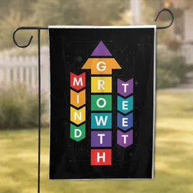 Growth Mindset Arrow Rainbow Chevron - Success Motivation Gift Garden Flag