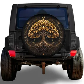 Tree of Life Celestial Cosmic Aura Stardust Organic Tendrils - Home Decor Gift Spare Tire Cover