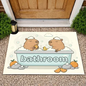 Capybaras Bubble Bath Bathroom Word Home Decor Gift Capybara Lover Doormat