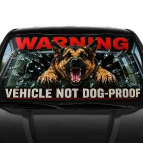 German Shepherd Character Foldable Storage - Road Trip Travel Essentials for Dog Lover Car Sunshade