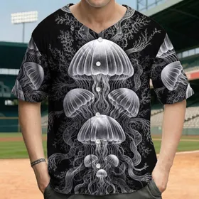 Luminous Organic Bell Aquatic Forms Fractal Coral Structures - Yoga & Meditation Gift Baseball Jersey