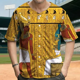 Ancient Egyptian Regal Figures Hieroglyphs - History Lover Gift Baseball Jersey