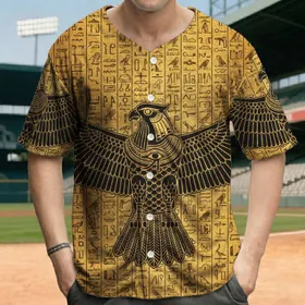 Egyptian Falcon God Horus Hieroglyphs - Ancient Egyptian Heritage Gift Baseball Jersey