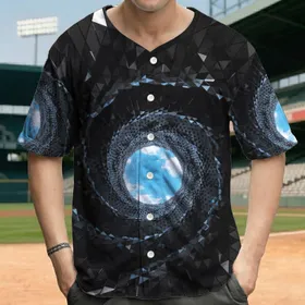 Facetted Architectural Tunnel Sky Vortex - Futuristic Architectural Decor Baseball Jersey