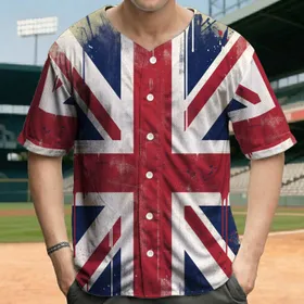 Iconic Distressed Union Jack Flag - British Pride & Heritage Everyday Wear Baseball Jersey