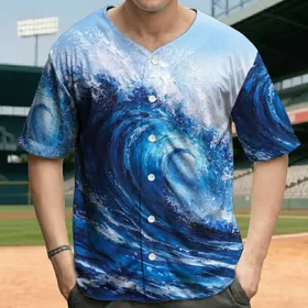 Massive Breaking Ocean Wave - Ocean Lover Gift for Water Sports Enthusiast Baseball Jersey