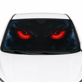 Red Eyes Animal Dog Lovers Christmas Winter Essentials - Vehicle Accessory Mom Dad Car Sunshade