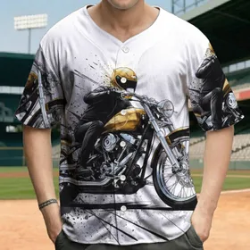 Motorcycle Rider Dynamic Turn - Speed Enthusiast Gift for Bike Lover Baseball Jersey