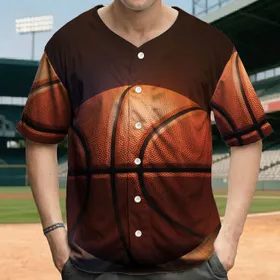 Basketball Court Floor Ball - Game Day Sport Lover Gift for Athlete Baseball Jersey